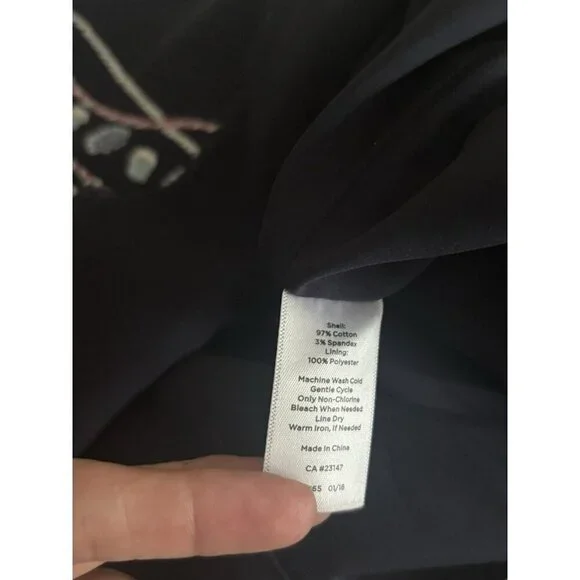 Talbots Navy Pink Shell Starfish Beach Nautical Print Pencil Side Zip Skirt 6 P - Picture 9 of 9